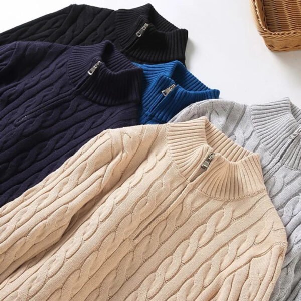 Premium Men's Four Corner Zipper Sweater - Image 3