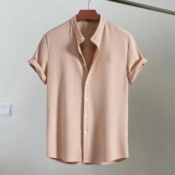 Men's Premium Denim Short Sleeve Button Down Shirt - Image 6