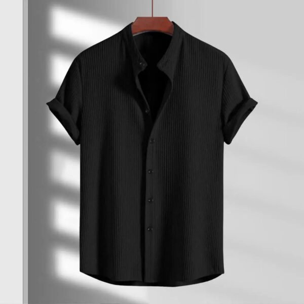 Men's Premium Denim Short Sleeve Button Down Shirt - Image 7