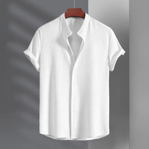 Men's Premium Denim Short Sleeve Button Down Shirt - Image 5