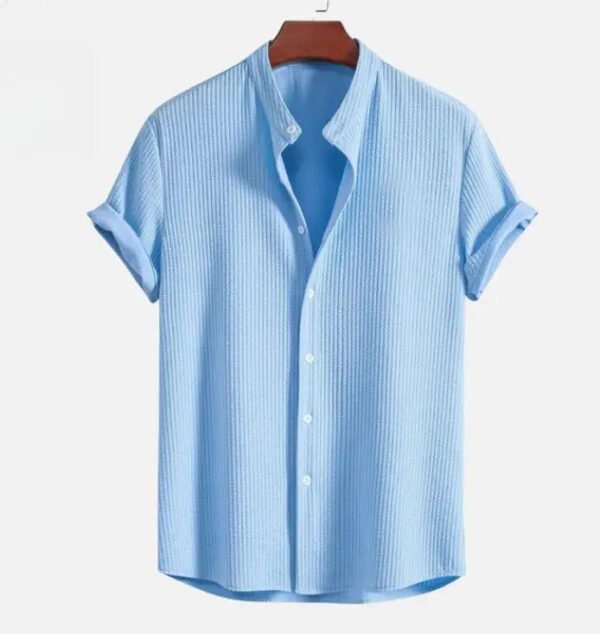 Men's Premium Denim Short Sleeve Button Down Shirt