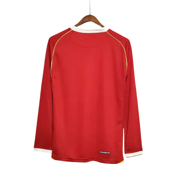 2006/07 Manchester United Retro Jersey Long Sleeve Home - Image 2