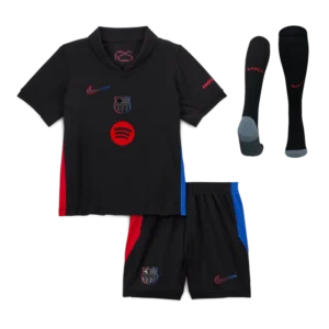 Barcelona Away Custom Full Soccer Kids Kit 2024-25 - Spotify Logo Without Text