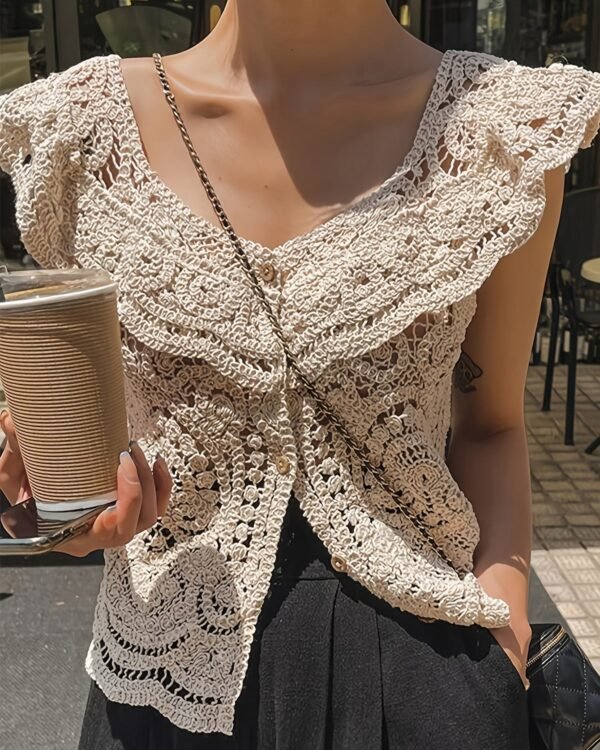 Caroline – Elegant Boho Blouse with Button Placket - Image 2