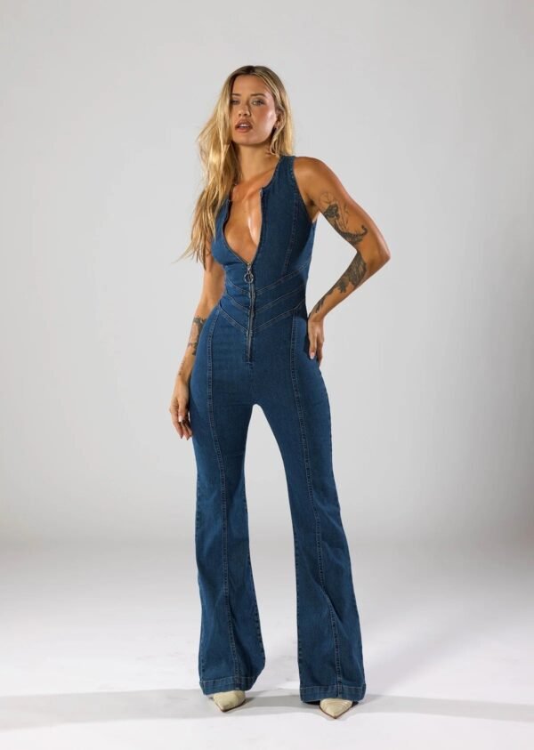 Emilia – Elegant Denim Jumpsuit in Timeless Design - Image 3