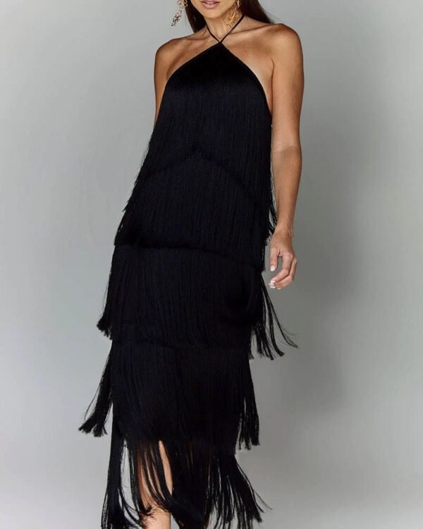 Isabelle – Elegant Dress with Fringes & Flowing Fit - Image 3