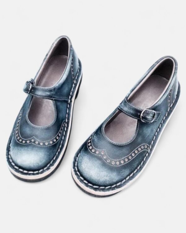 Luisa - Leather Orthopaedic Flats – Adjustable Strap, Supportive Design - Image 4