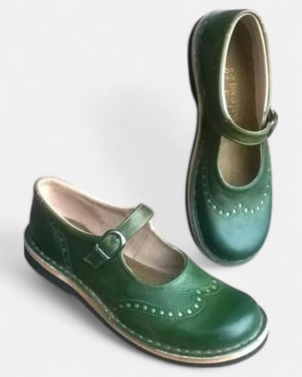 Luisa - Leather Orthopaedic Flats – Adjustable Strap, Supportive Design - Image 2