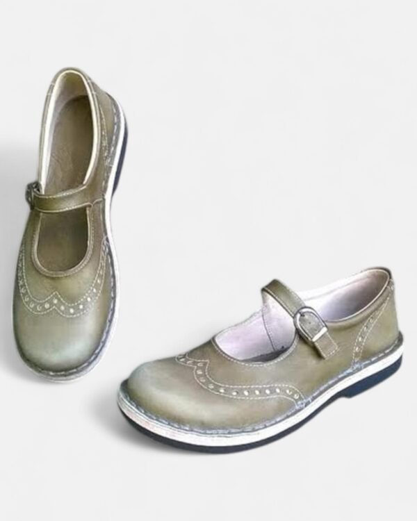 Luisa - Leather Orthopaedic Flats – Adjustable Strap, Supportive Design - Image 9