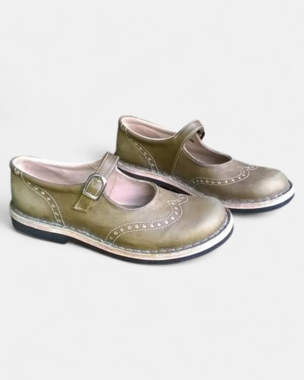 Luisa - Leather Orthopaedic Flats – Adjustable Strap, Supportive Design - Image 8