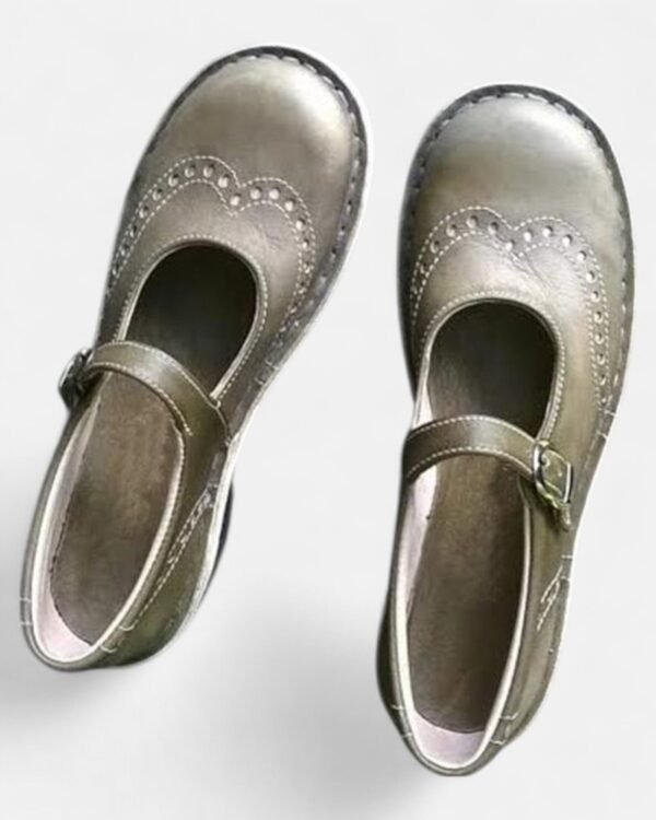 Luisa - Leather Orthopaedic Flats – Adjustable Strap, Supportive Design - Image 10