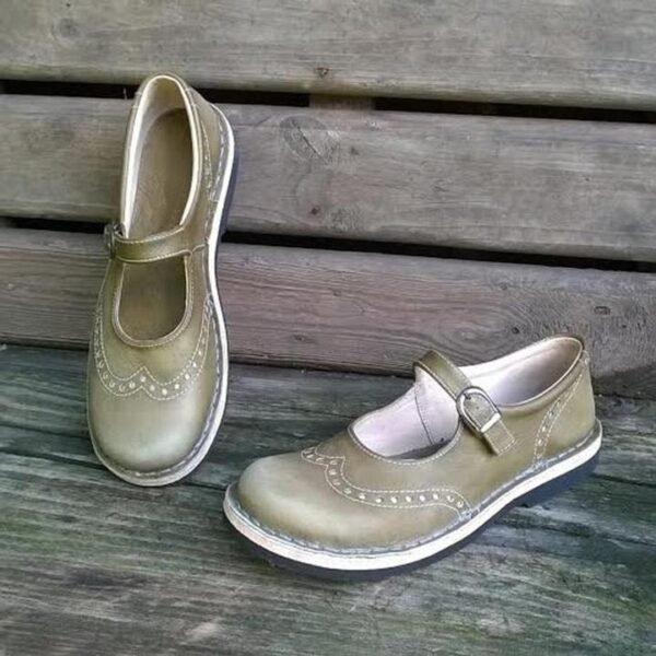 Luisa - Leather Orthopaedic Flats – Adjustable Strap, Supportive Design - Image 19