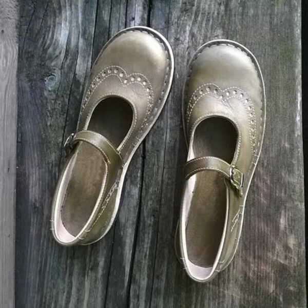 Luisa - Leather Orthopaedic Flats – Adjustable Strap, Supportive Design - Image 20