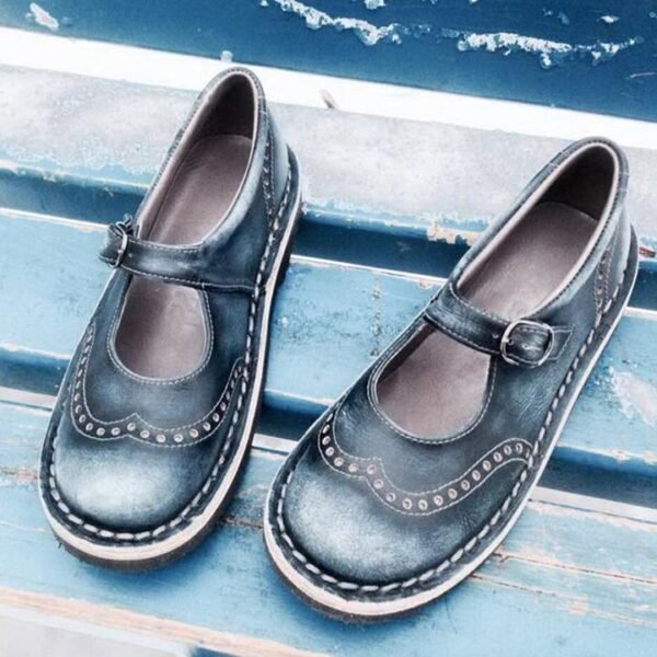 Luisa - Leather Orthopaedic Flats – Adjustable Strap, Supportive Design - Image 14