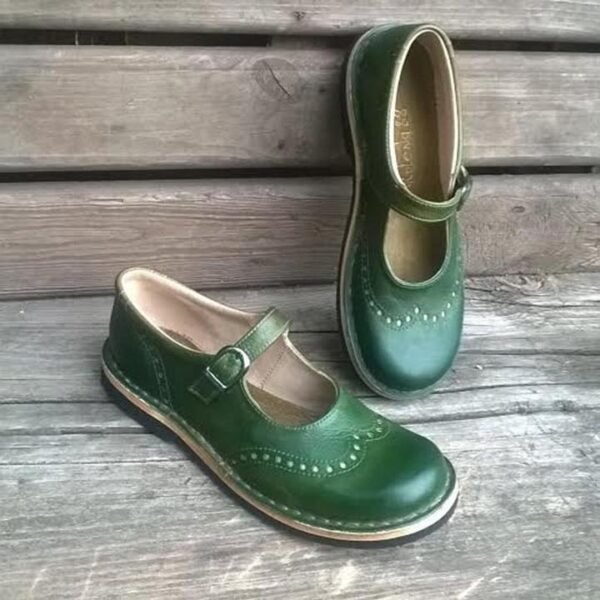 Luisa - Leather Orthopaedic Flats – Adjustable Strap, Supportive Design - Image 12