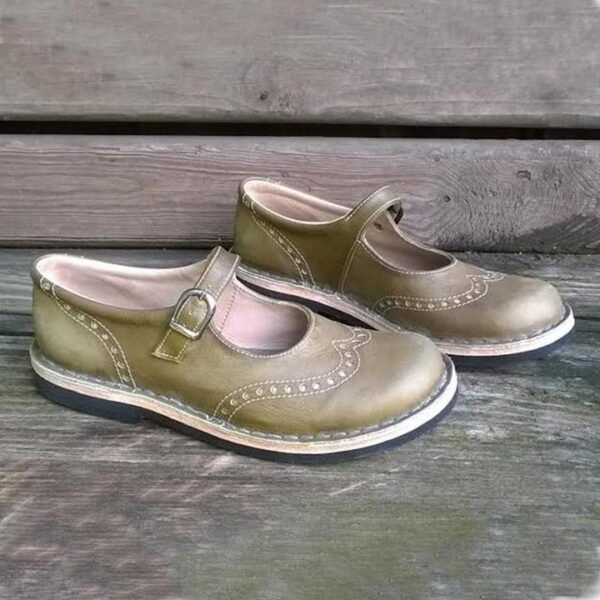 Luisa - Leather Orthopaedic Flats – Adjustable Strap, Supportive Design - Image 18