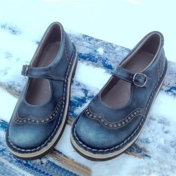 Luisa - Leather Orthopaedic Flats – Adjustable Strap, Supportive Design - Image 13