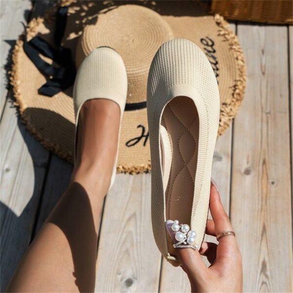 Nova - Stylish Comfortable Orthopaedic Slip-On Leather Ballet Flats - Image 2