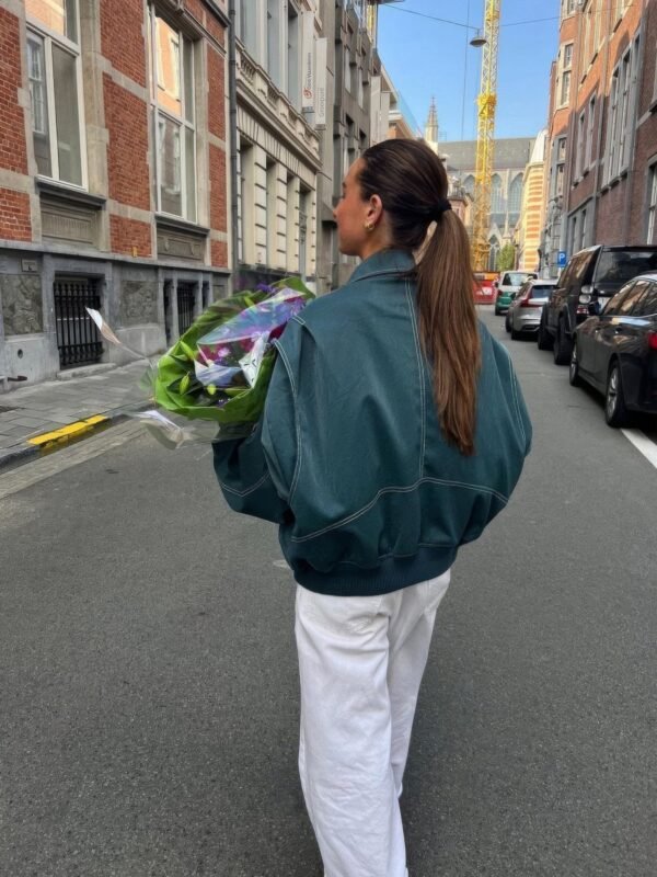 Romy – Oversized Leather Bomber Jacket - Image 18