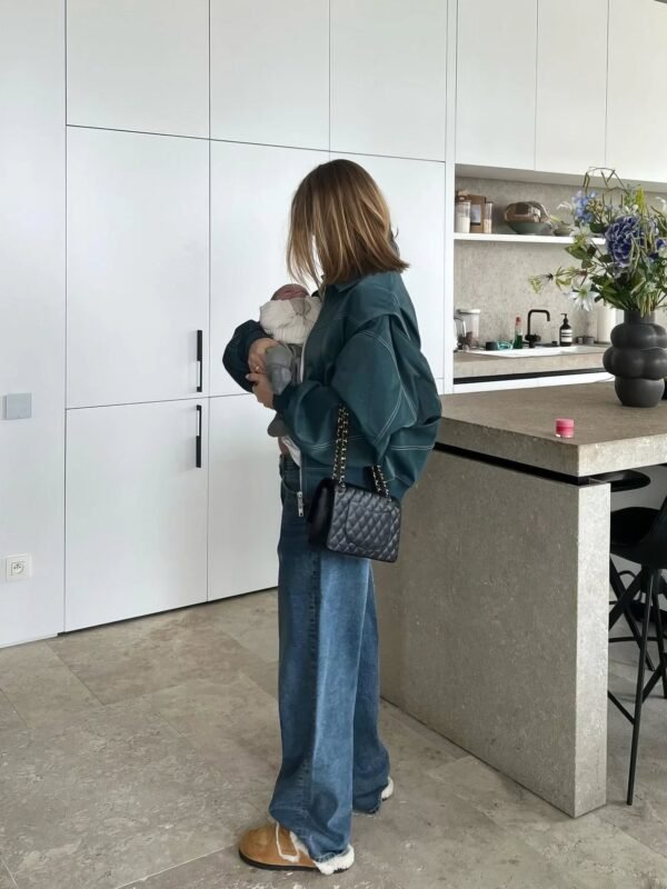 Romy – Oversized Leather Bomber Jacket - Image 17