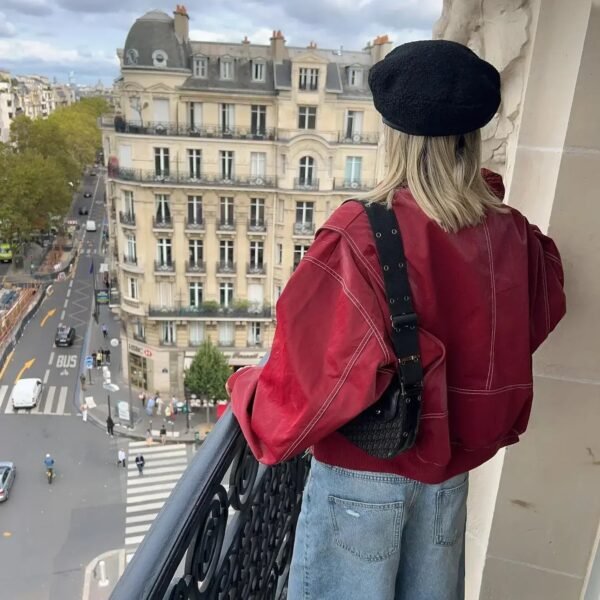 Romy – Oversized Leather Bomber Jacket - Image 26