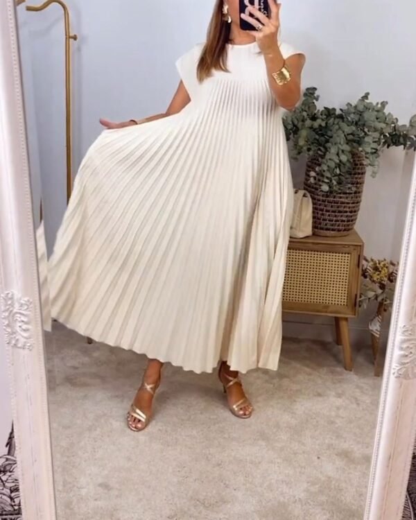 Sabrina – Stylish Pleated Cotton Dress - Image 4