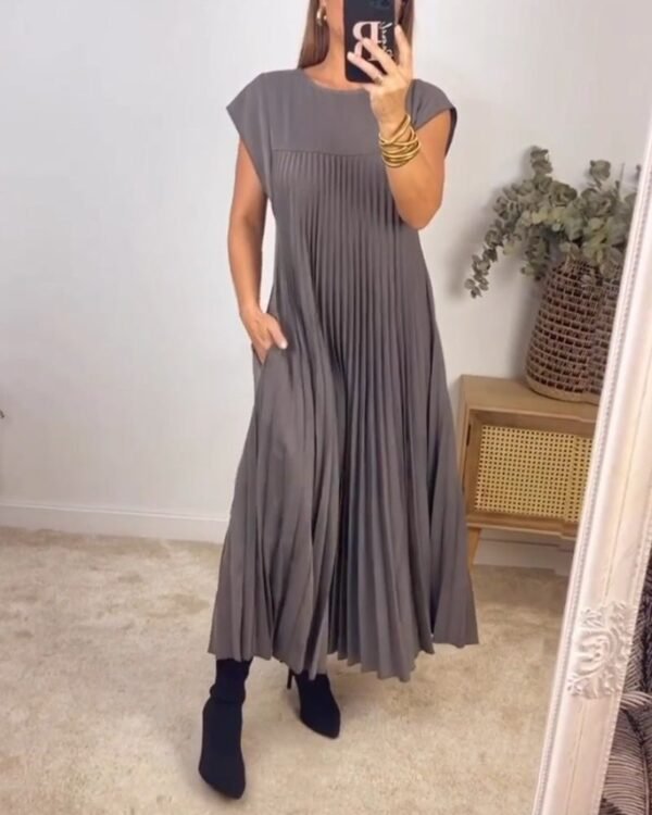 Sabrina – Stylish Pleated Cotton Dress - Image 8