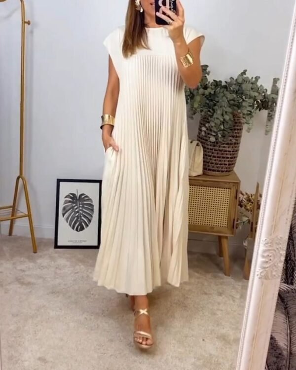 Sabrina – Stylish Pleated Cotton Dress - Image 2