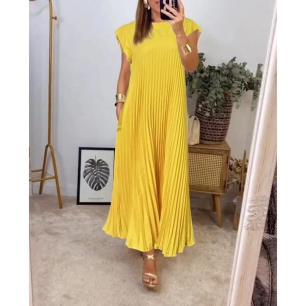 Sabrina – Stylish Pleated Cotton Dress - Image 13